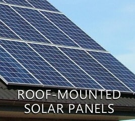 Roof-mounted solar panels